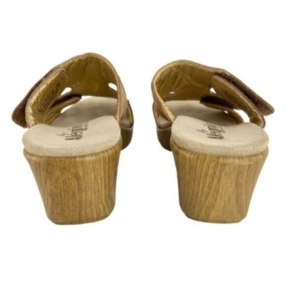 Alegria Leather Embroidered Strappy Comfort Heeled Sandals - Picture 4 of 8